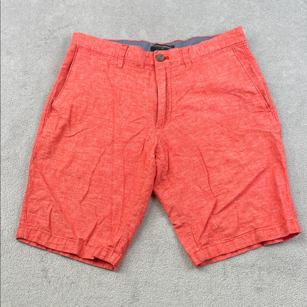 Banana Republic 30/10 Linen Cotton Casual Red Men's Chino Shorts